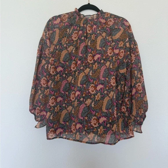 NWT Entro Women's Paisley Floral Blouse - Multicolor - Picture 5 of 9